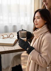 Plain Faux Fur Full-Finger Mittens (TouchScreen) -TSG05