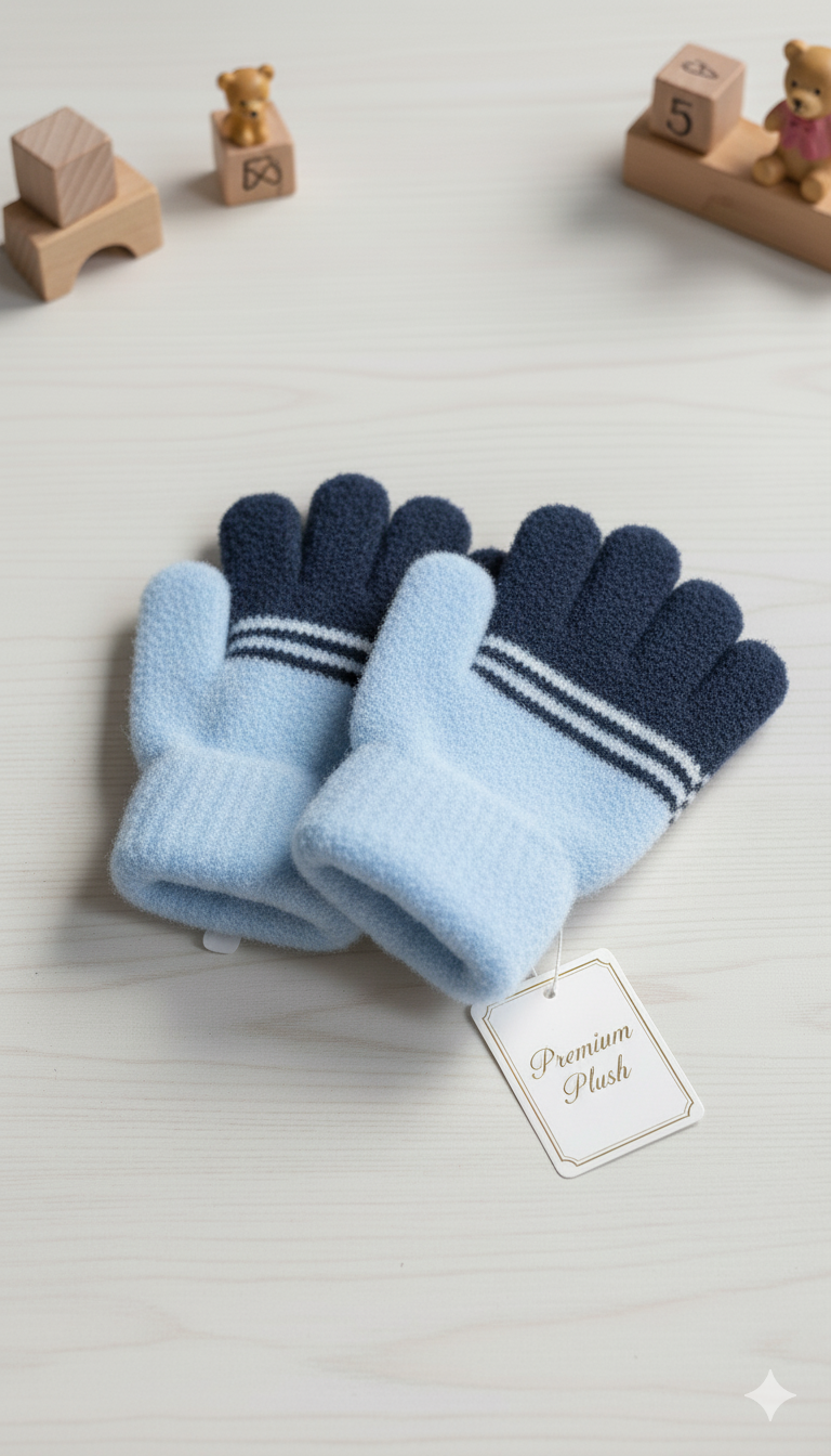 Kids Unisex Premium Full Finger Plush Gloves/Mittens  -KG16