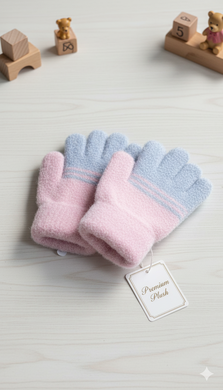 Kids Unisex Premium Full Finger Plush Gloves/Mittens  -KG16
