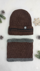 Imported Cap and Neck Warmer Set with Velvet –Frost