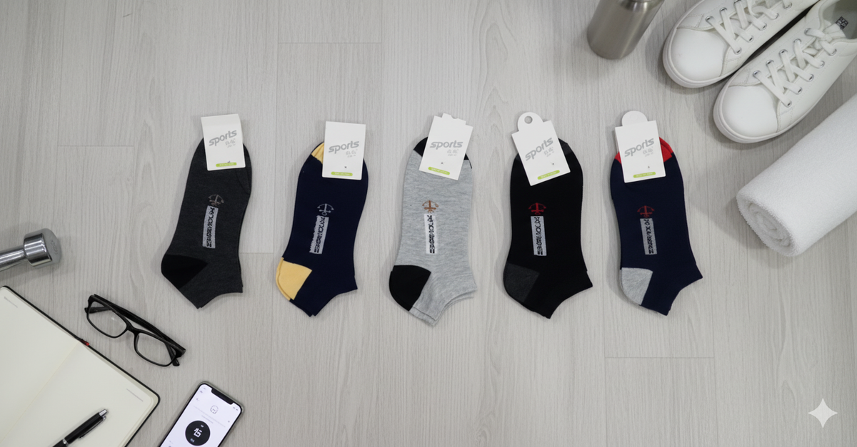 "Men Cotton Sports Socks – 5-Pair Decent Print| Soft, Breathable, Everyday Wear" (MAS31)