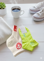 "Women’s Cotton Ankle Socks – 5-Pair Assorted SMILE| Soft, Breathable, Everyday Wear" (LAS05)