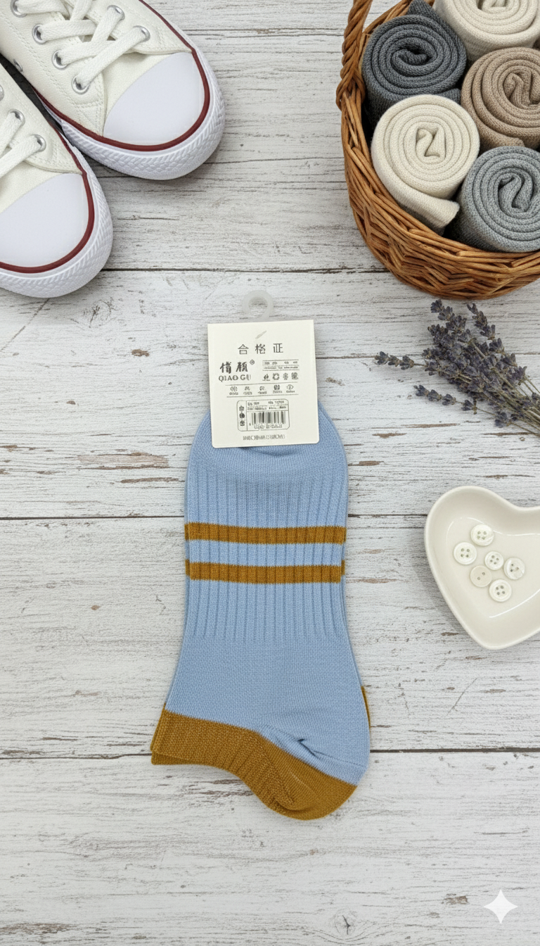 "Women’s Cotton Ankle Socks – 5-Pair Assorted Cute Pattern| Soft, Breathable, Everyday Wear" (LAS04)