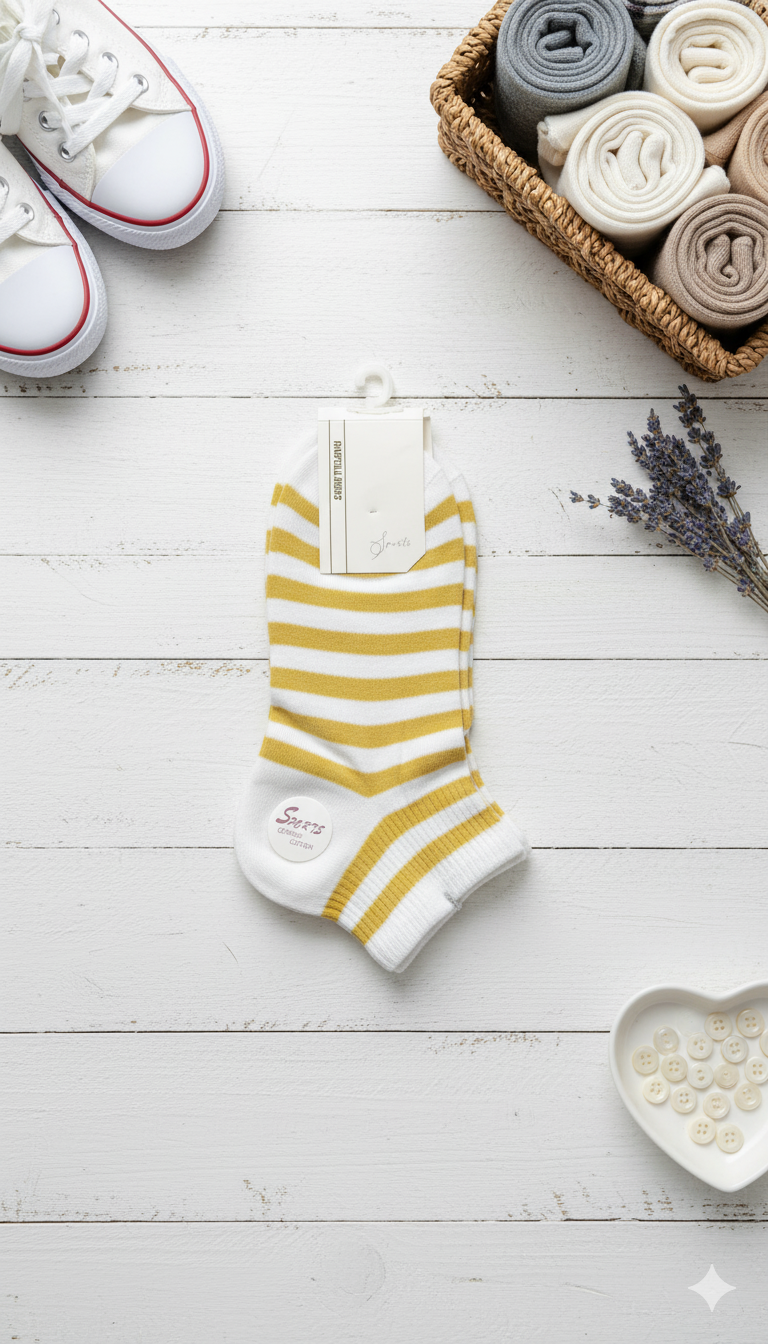 "Women’s Cotton Ankle Socks – 5-Pair Assorted Cute Print| Soft, Breathable, Everyday Wear" (LAS08)