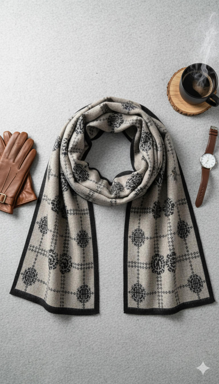 Premium Comfort: Men's Stylish Wool Pashmina Scarf -PSM02