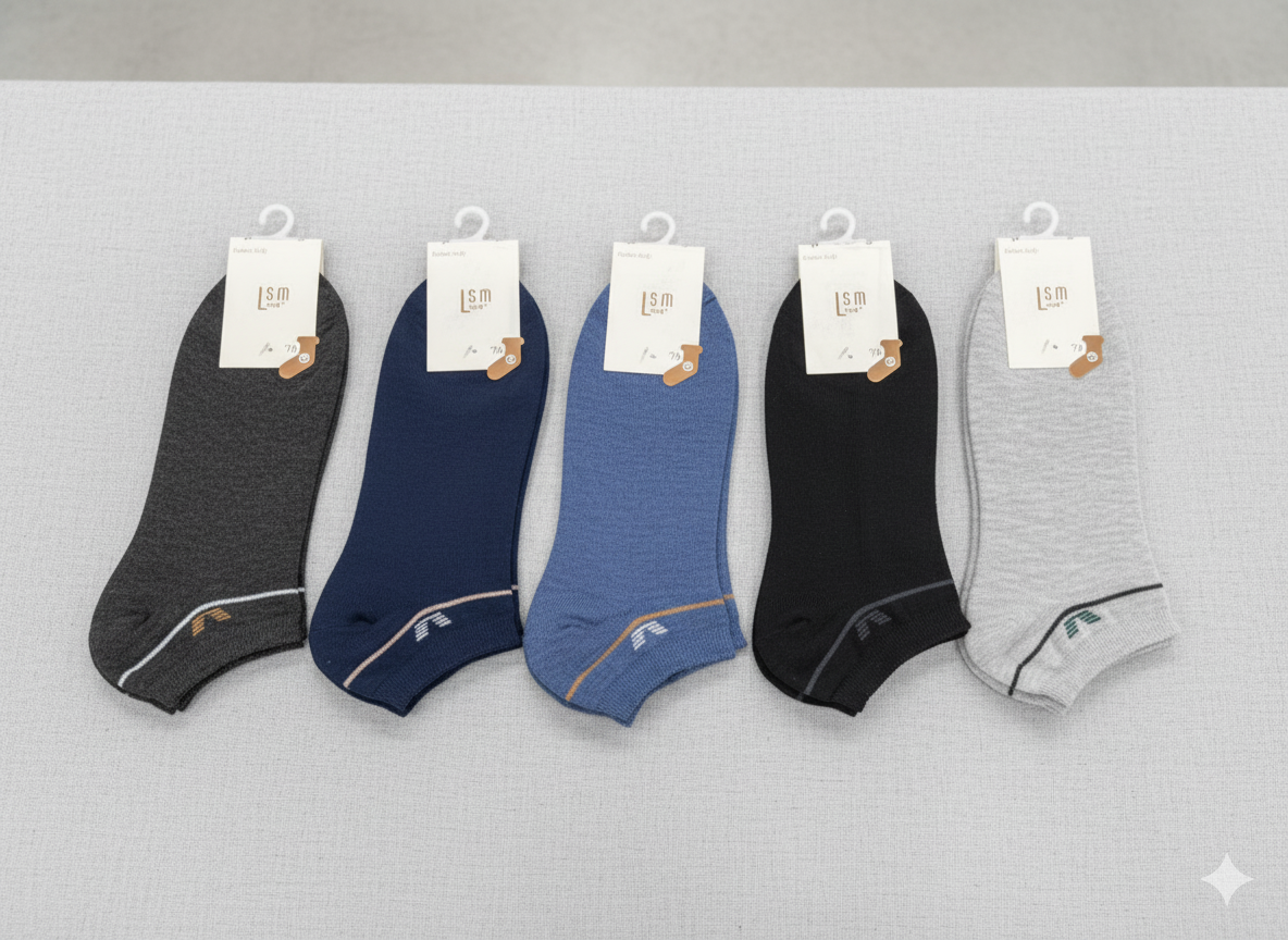 "Men Cotton Sports Socks – 5-Pair Decent Print| Soft, Breathable, Everyday Wear" (MAS04)