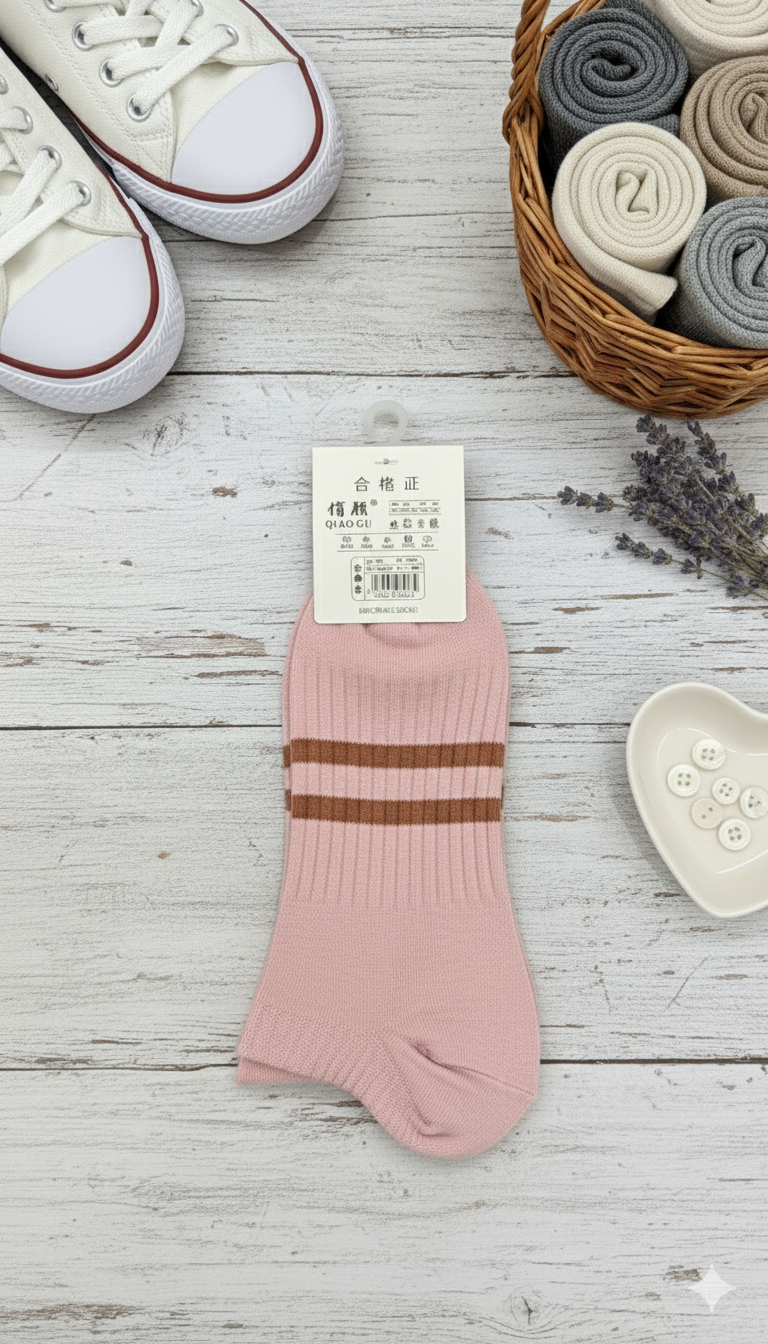"Women’s Cotton Ankle Socks – 5-Pair Assorted Cute Pattern| Soft, Breathable, Everyday Wear" (LAS04)