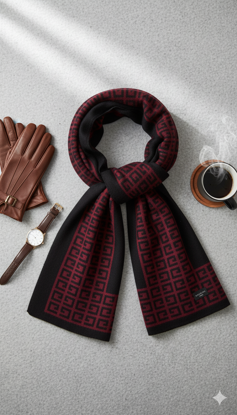 Premium Comfort: Men's Stylish Wool Pashmina Scarf -PSM03