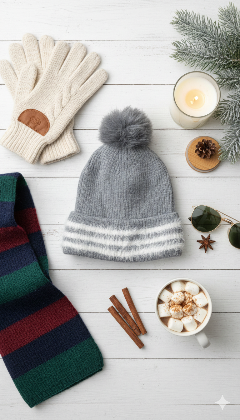 Ladies Warm Knitted Cap With Lined border-LLC06