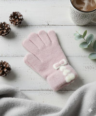 Ladies TouchScreen Heart Plush Mittens -TSG06