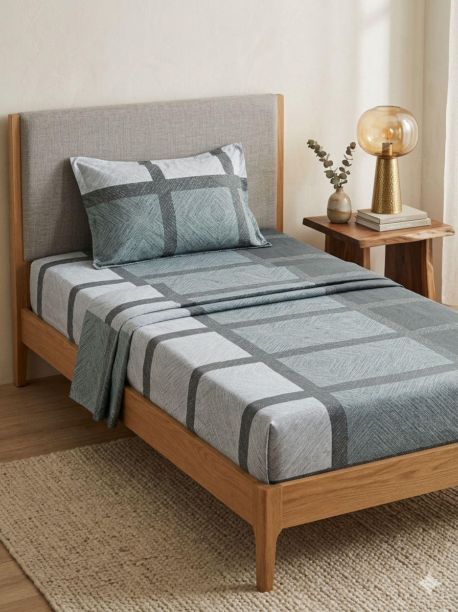 2PCs Pure Cotton Single Bedsheet (SBS11)