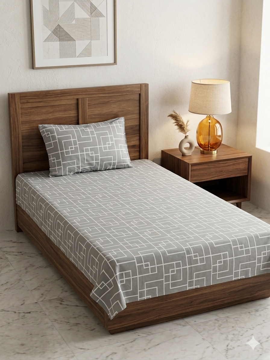 2PCs Pure Cotton Single Bedsheet (SBS14)