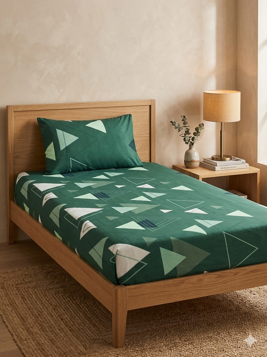 2PCs Pure Cotton Single Bedsheet (SBS08)