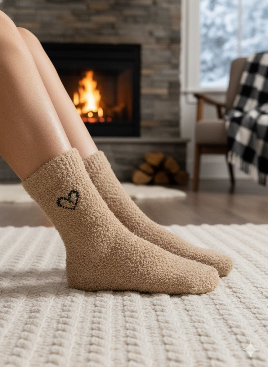 Ultra-Soft Fuzzy Polyamide DIL Crew Socks - Cozy Winter Warmth