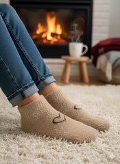 Ultra-Soft Fuzzy Polyamide DIL Ankle Socks - Cozy Winter Warmth -PF09