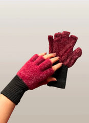 Ladied Fingerless Plush Mittens/Gloves