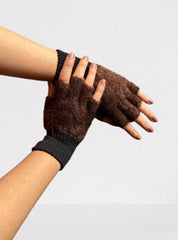 Ladied Fingerless Plush Mittens/Gloves