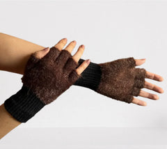Ladied Fingerless Plush Mittens/Gloves