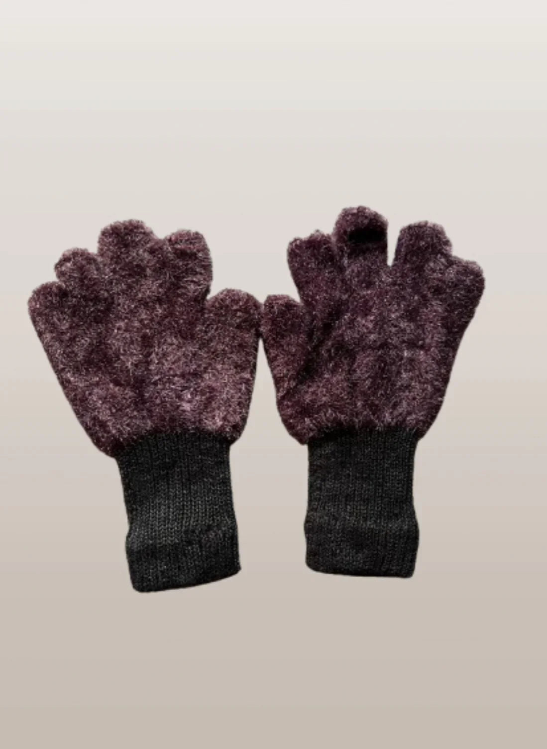 Ladied Fingerless Plush Mittens/Gloves
