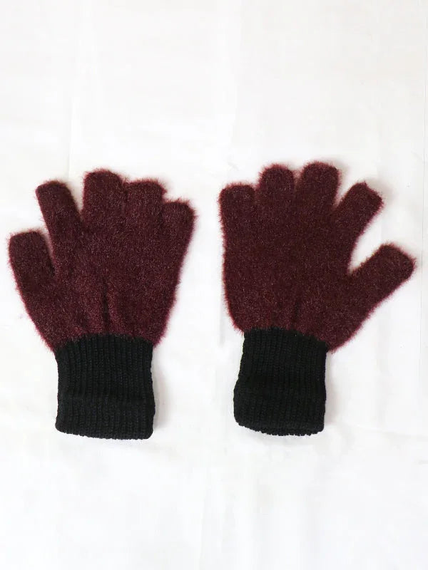 Ladied Fingerless Plush Mittens/Gloves