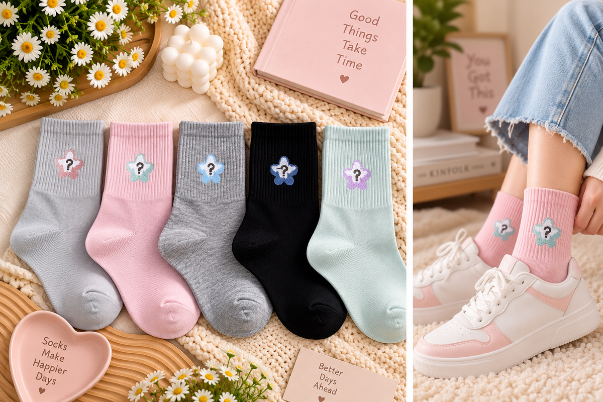 Ladies Warm Winter Crew Socks | Cute Candy Colors & Funky Prints –5Pair | WW11