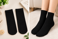 "Women's Brown Crew Socks – Soft & Stretchy Casual Wear" -CS12