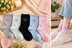 Ladies Warm Winter Crew Socks | Cute Candy Colors & Funky Prints –5Pair | WW10