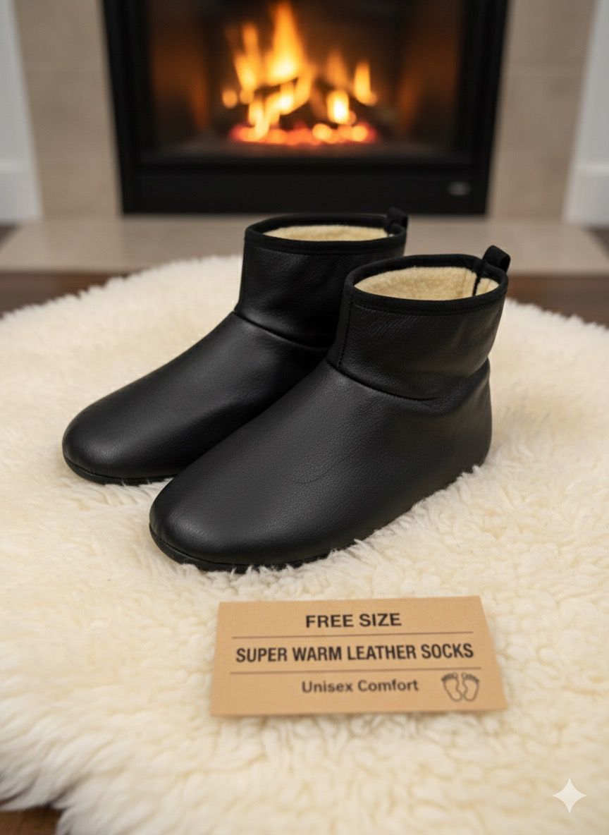 Unisex Super Warm Leather Socks Socks -Free Size