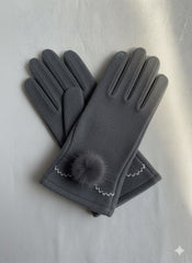 Embroidered with Flower Full-Finger Mittens (TouchScreen) -TSG01