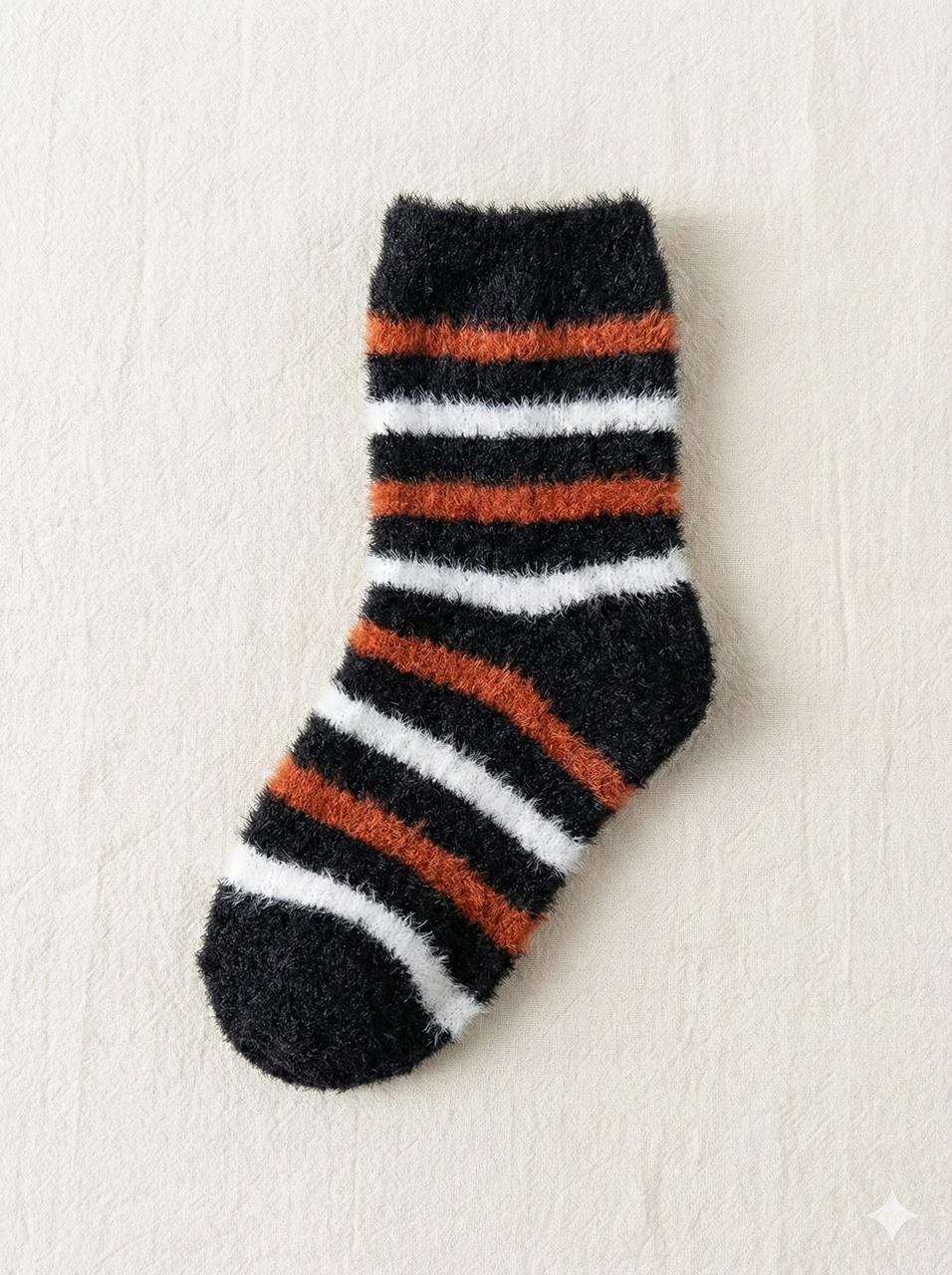 Kids Ultra-Soft Fuzzy Polyamide Lining Crew Socks - Cozy Winter Warmth -KPF01