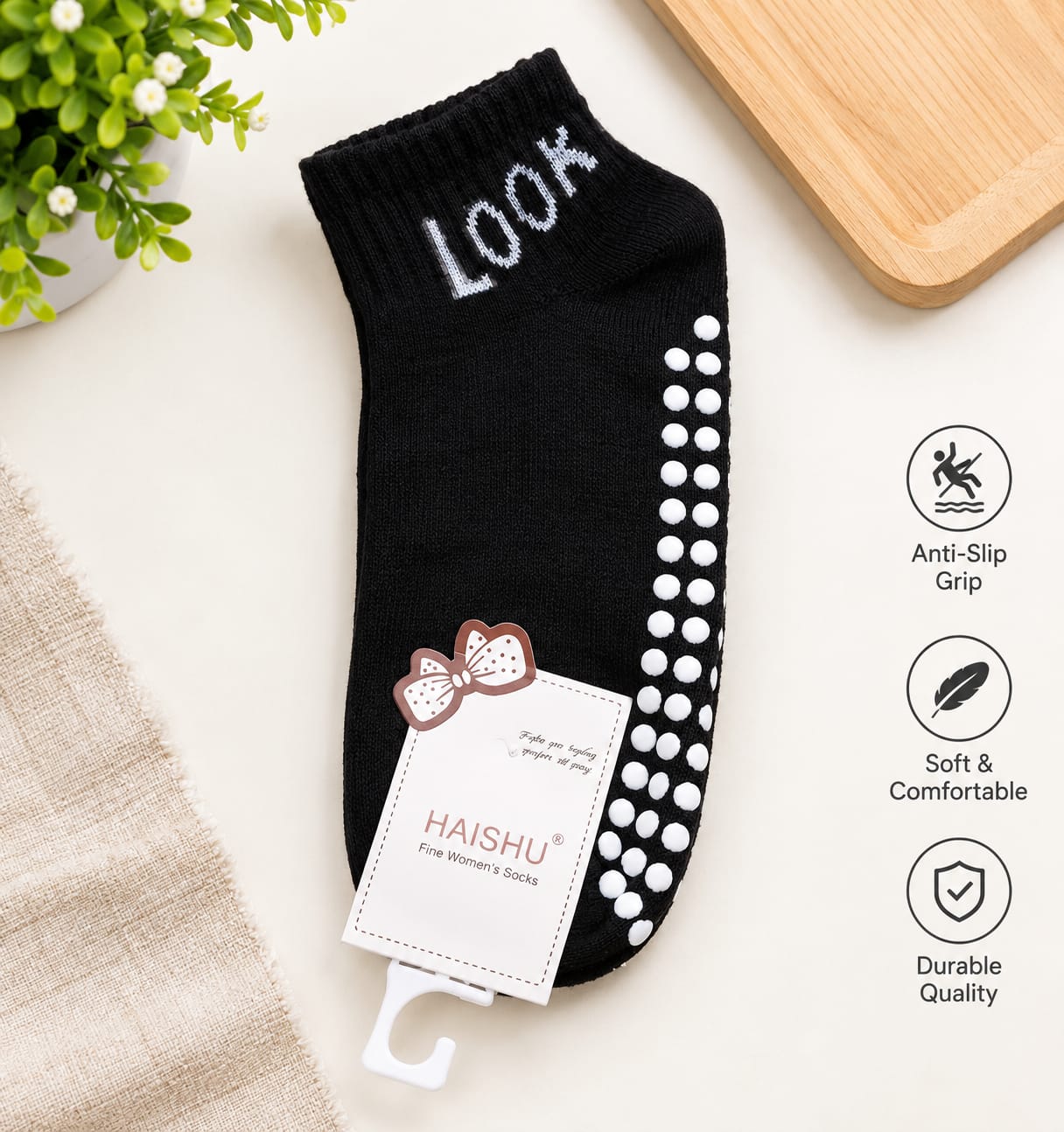 "Women’s AntiSlip Cotton Ankle Socks – 5-Pair Funky Patterns| Soft, Breathable, Everyday Wear"