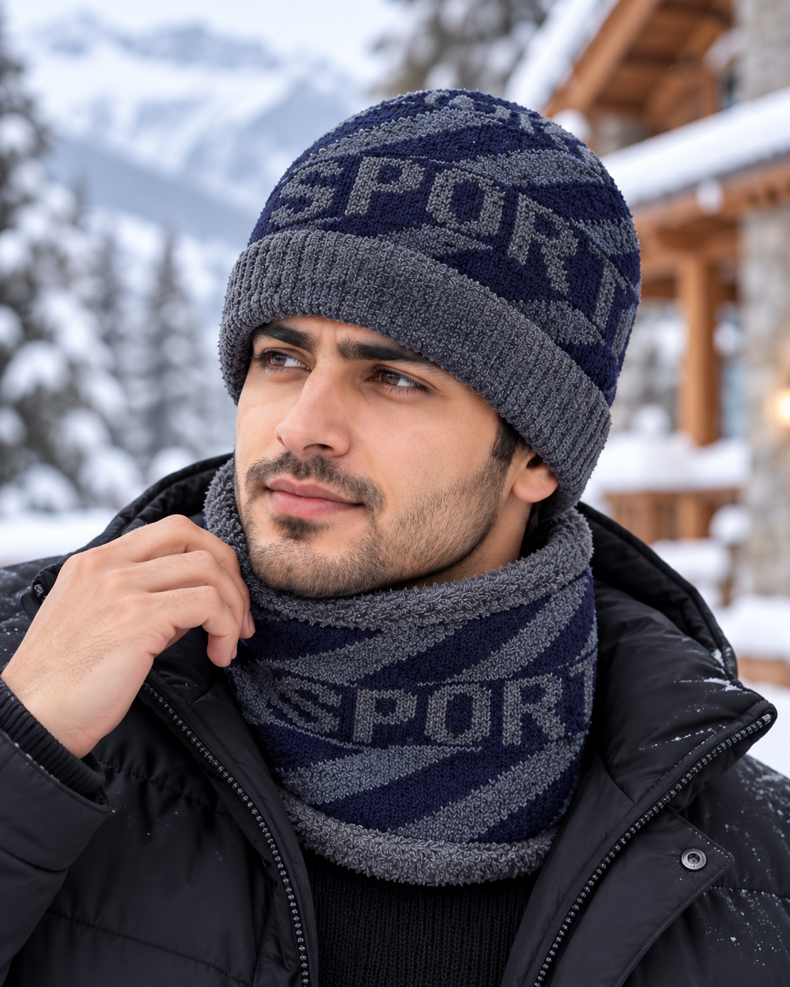 Imported Cap and Neck Warmer Set with Velvet inside –SPORT