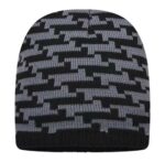 Unisex Skiing Warm Knitted Contrasting Cap with Fleece/Velvet inside