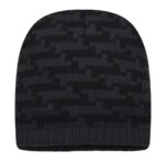 Unisex Skiing Warm Knitted Contrasting Cap with Fleece/Velvet inside