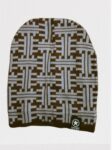 Unisex Skiing Warm Knitted Contrasting Cap with Fleece/Velvet inside